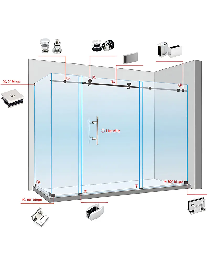 OEM Factory Zinc Alloy shower hinge Hardware (5)