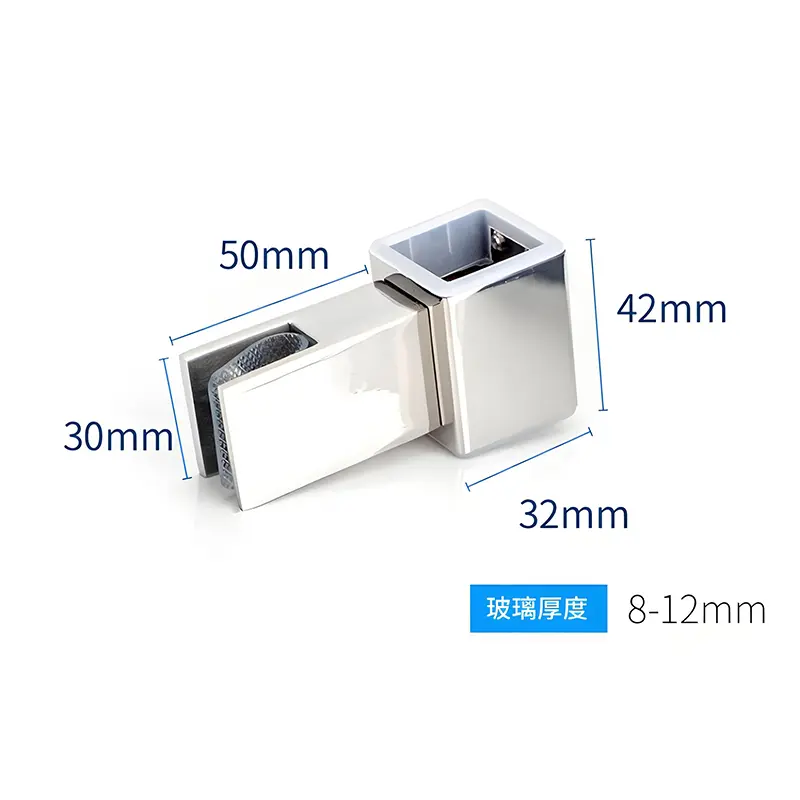 Custom Square Tube Connector Shower Hanging Clips Clamps Zinc Alloy Stainless Steel (3).jpg